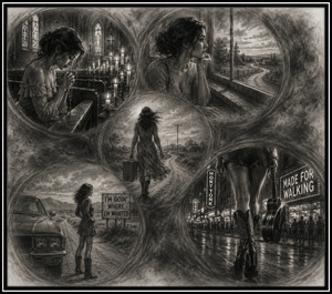 Candlelight illuminates a woman praying in a quiet church before drifting into visions of departure and freedom. Through smoky, bubbled transitions, she watches the countryside, leaves home, travels alone, and steps boldly into a neon western city, carrying the confidence and defiance inspired by the song.